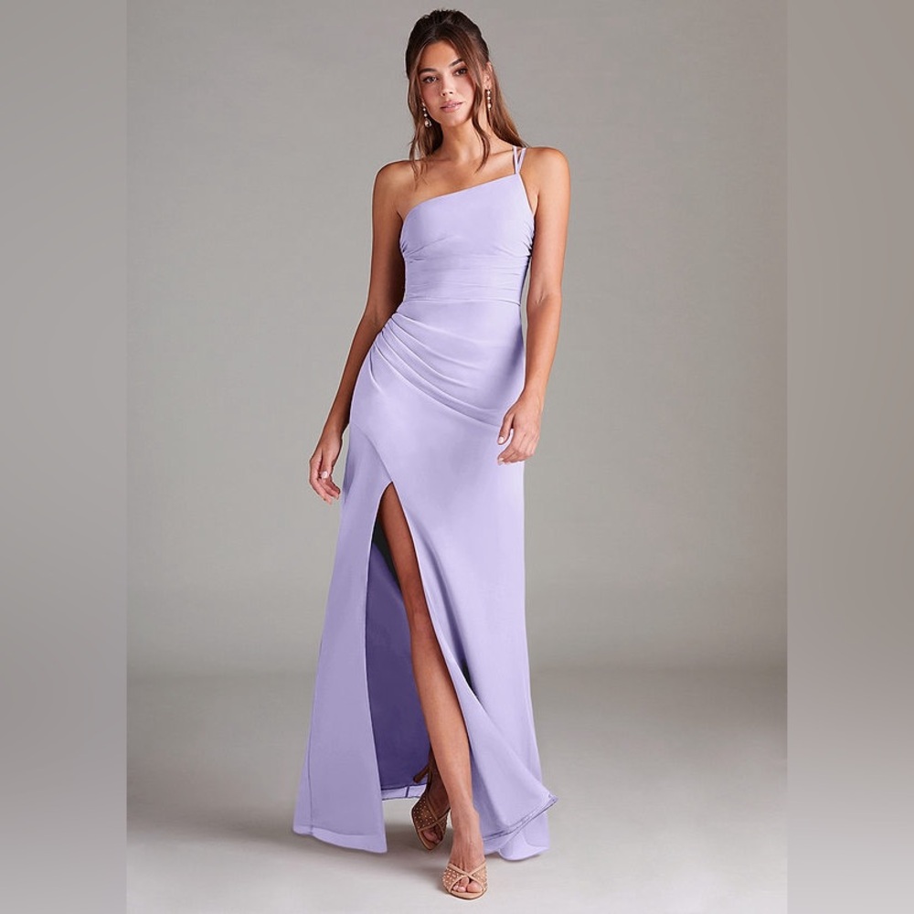 Azazie Lilac One-Shoulder Evening Gown
